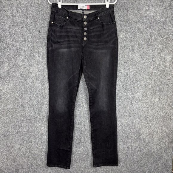 CAbi Denim - CAbi Jeans Womens Size 8 Black Exposed Buttons Straight #4149